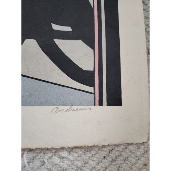 Vintage 20x26 Inch VOGUE Lithograph by Leslie Andrews Art Deco Signed 4/375 RARE - Picture 4 of 11